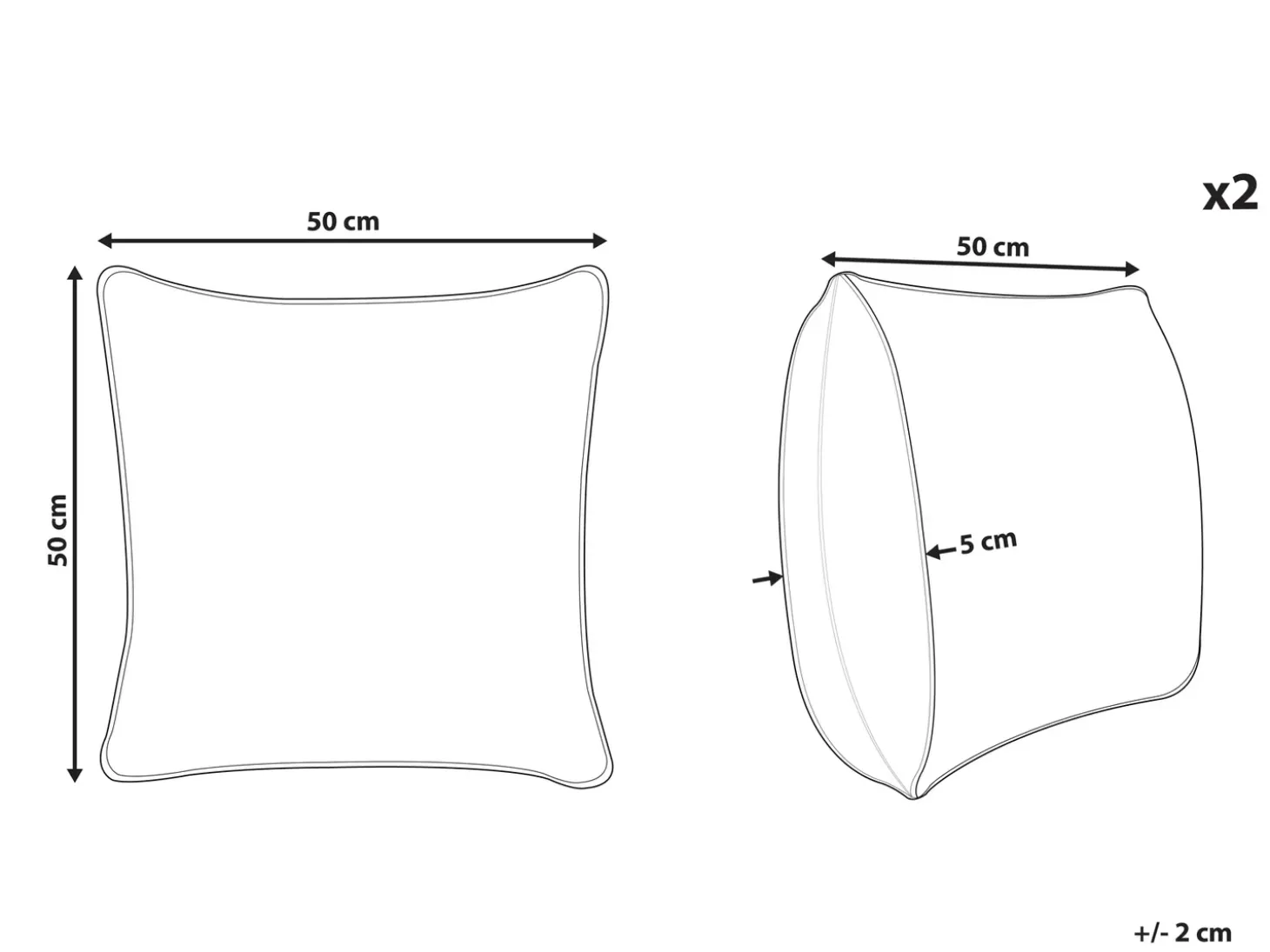 Sæt af 2 pyntepuder VERPIS Bomuld 50 x 50 cm Blå Ensfarvet