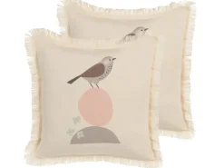 Sæt af 2 pyntepuder WATTLE 60 x 60 cm Lys Beige Dyremønster