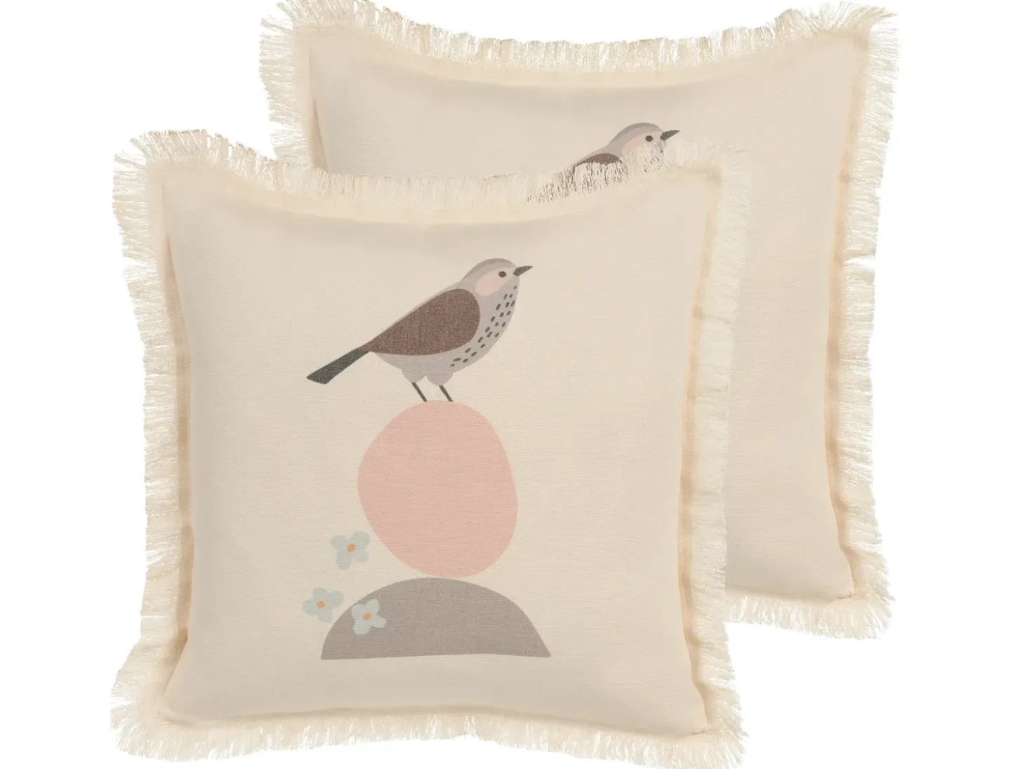 Sæt af 2 pyntepuder WATTLE 60 x 60 cm Lys Beige Dyremønster