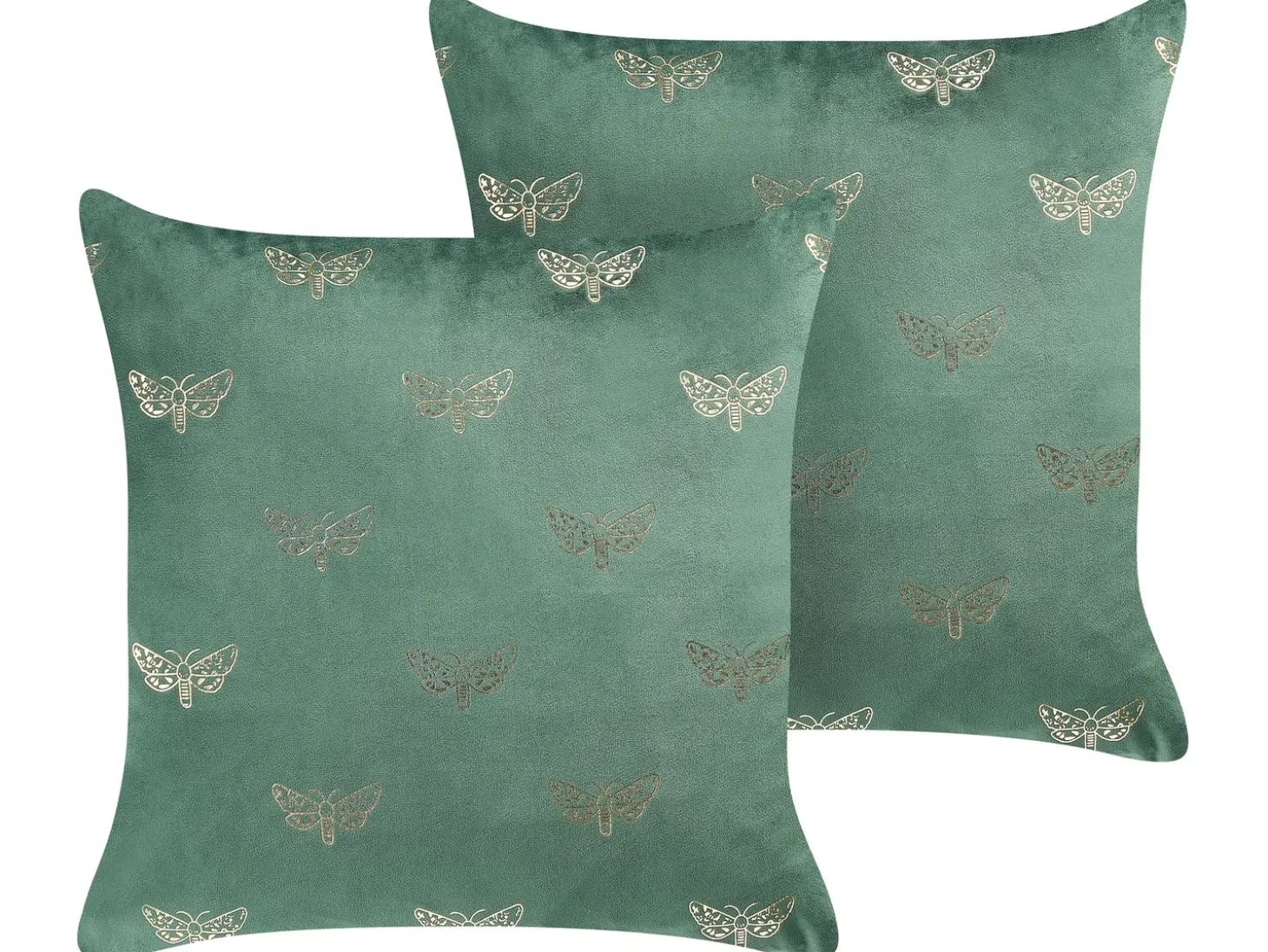 Sæt af 2 pyntepuder YUZURI Velour 45 x 45 cm Smaragdgrøn Dyremønster