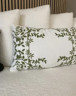 Sæt af 2 pyntepuder ZALEYA Bomuld 30 x 50 cm Hvid Blomstermønster