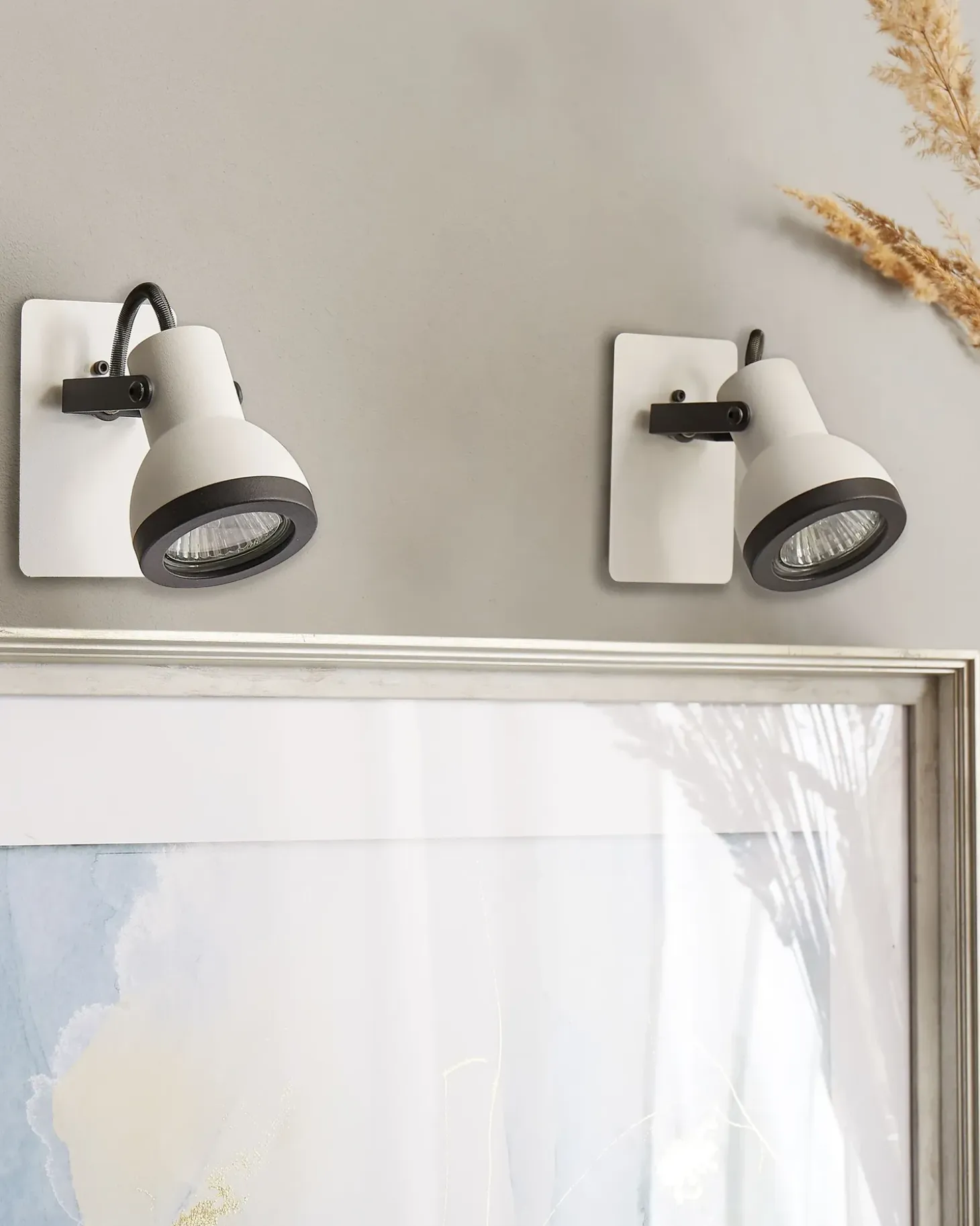 Sæt af 2 spotlight-lamper BARO Hvid Metal Justerbar