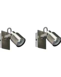 Sæt af 2 spotlight-lamper BONTE Sølv Metal Justerbar