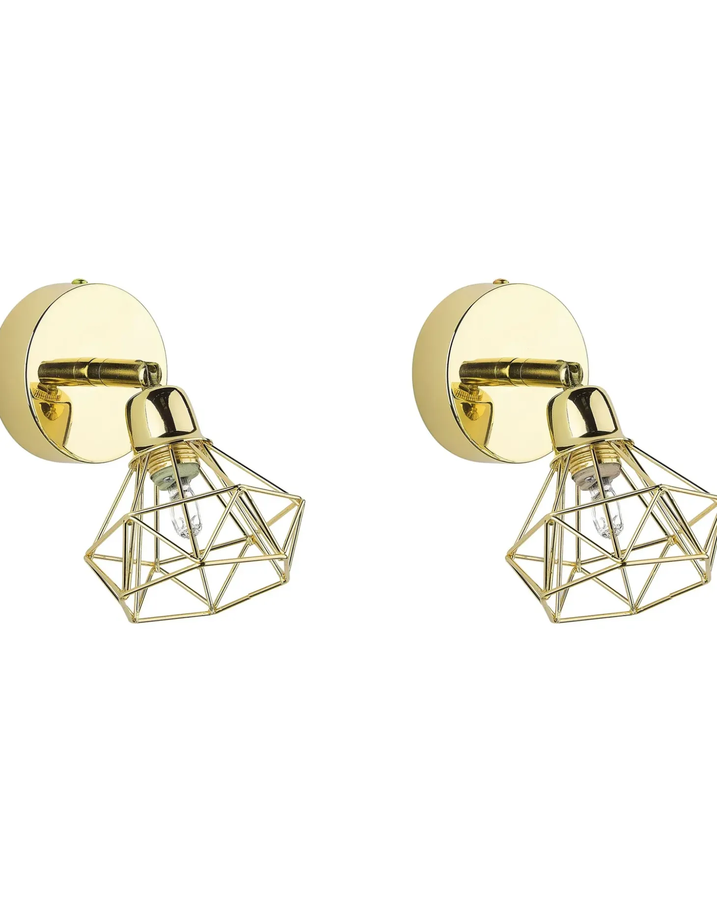 Sæt af 2 spotlight-lamper ERMA Guld Metal Justerbar