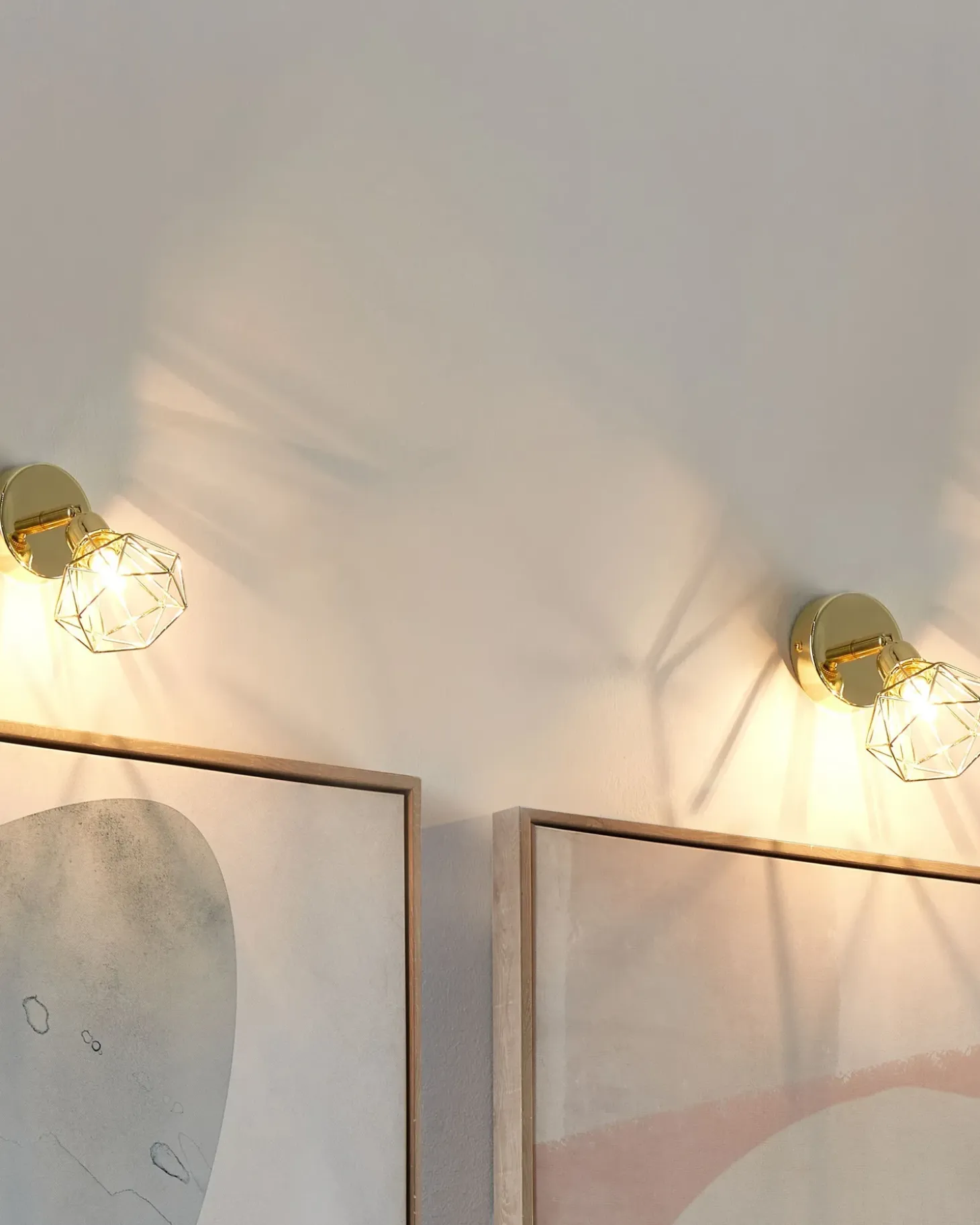 Sæt af 2 spotlight-lamper ERMA Guld Metal Justerbar