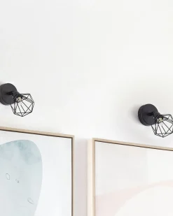 Sæt af 2 spotlight-lamper ERMA Sort Metal Justerbar