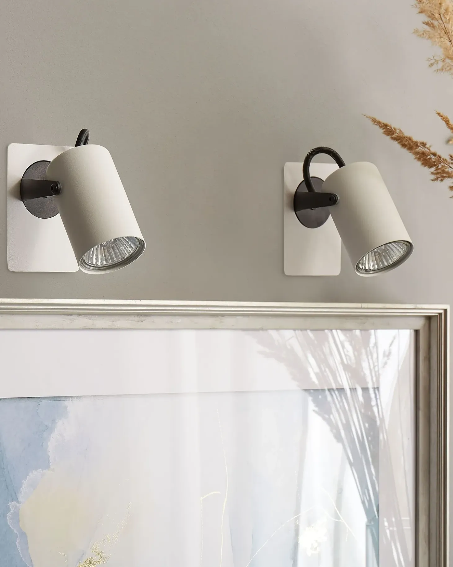 Sæt af 2 spotlight-lamper KLIP Hvid Metal Justerbar