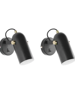 Sæt af 2 spotlight-lamper TYRIA Sort Metal Justerbar