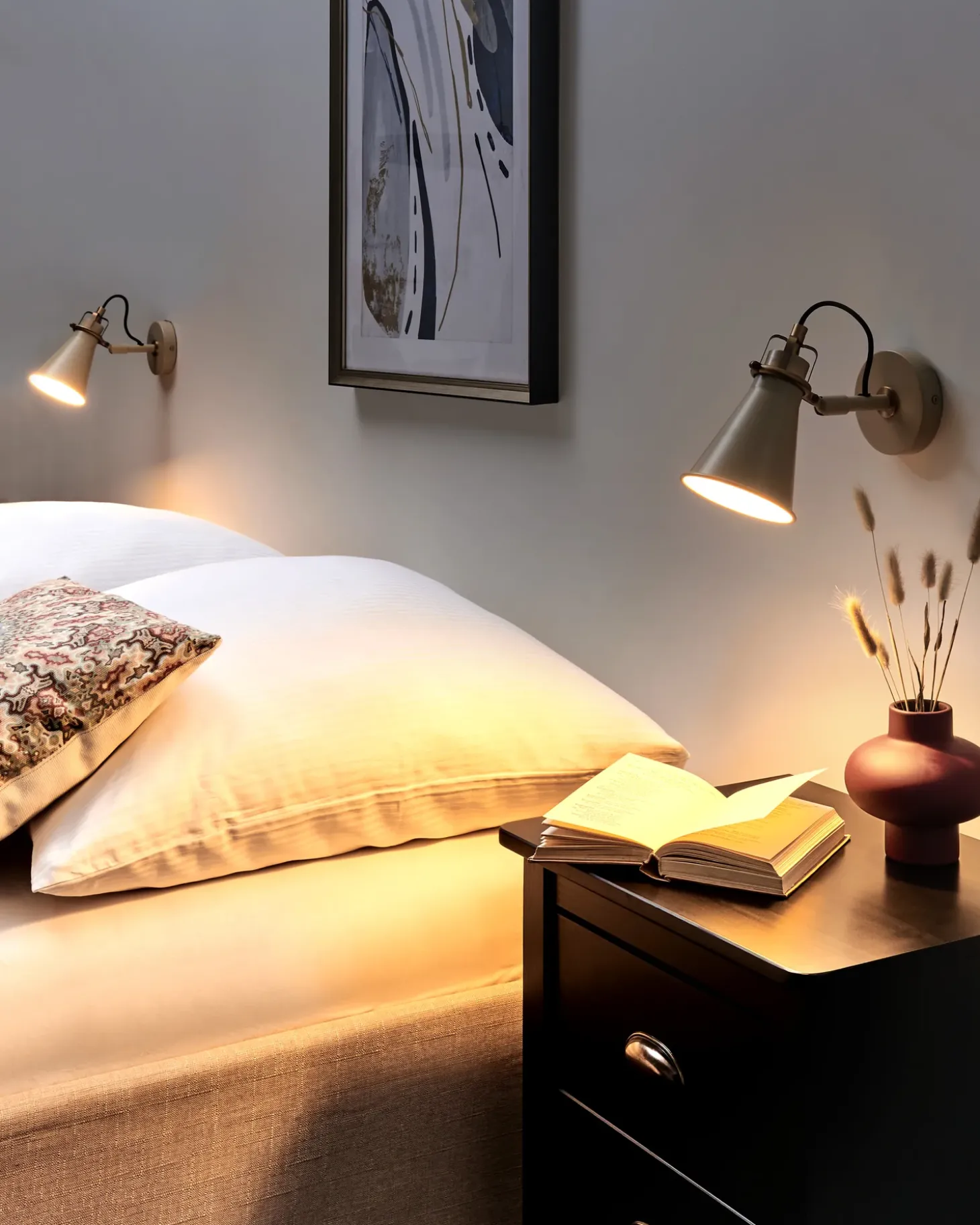 Sæt af 2 væglamper MOYOLA Beige Metal Justerbar
