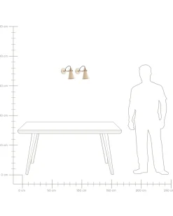 Sæt af 2 væglamper MOYOLA Beige Metal Justerbar