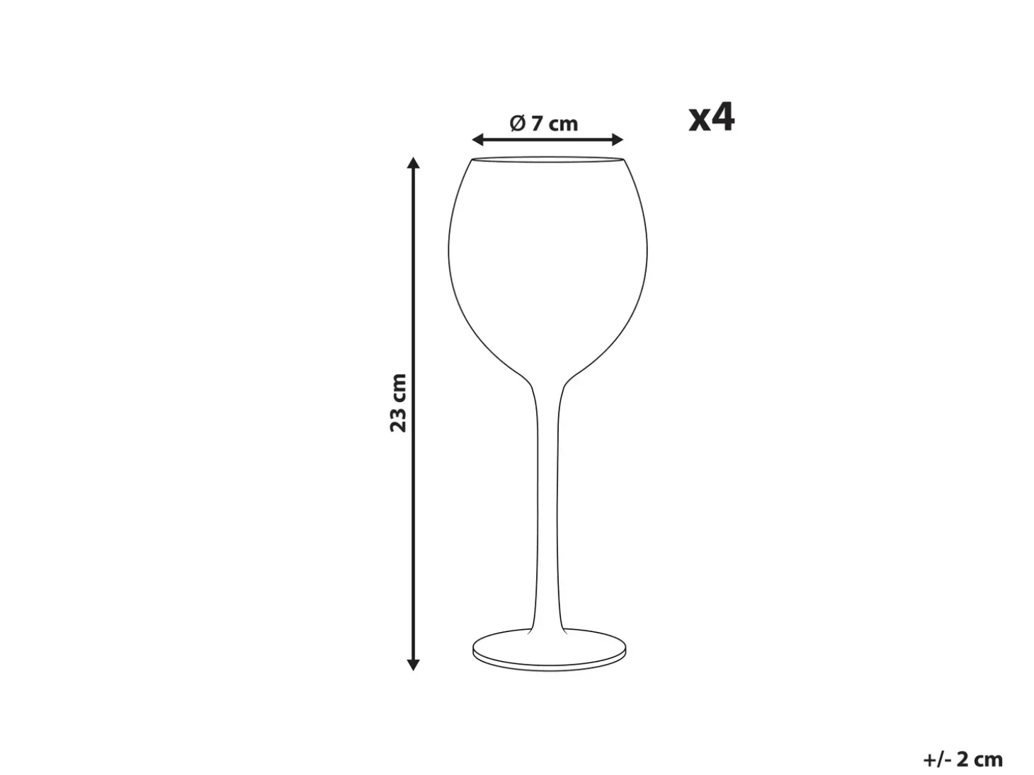 Sæt af 4 vinglas DIOPSIDE 360 ml Lyserød