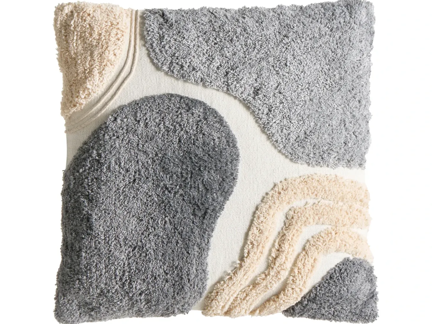 Sæt med 3 dekorative puder ALSTONIA Bomuld 30 x 50 cm 45 x 45 cm Grå Abstraktmønster