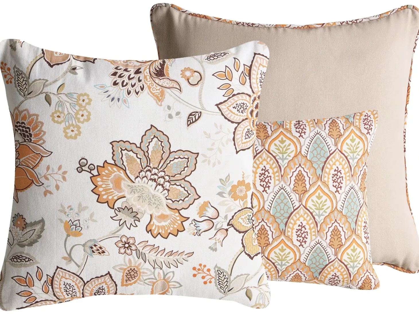 Sæt med 3 dekorative puder HOPEA Bomuld 30 x 50 cm 45 x 45 cm Multifarvet Blomstermønster