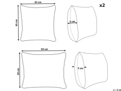 Sæt med 3 dekorative puder CANARIUM Bomuld 30 x 50 cm 45 x 45 cm Grøn Ensfarvet