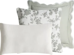 Sæt med 3 dekorative puder CANARIUM Bomuld 30 x 50 cm 45 x 45 cm Grøn Ensfarvet