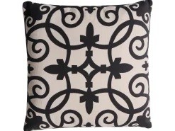 Sæt med 3 dekorative puder MERBAU Bomuld 45 x 45 cm Sort/beige Abstraktmønster