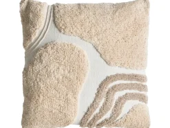 Sæt med 3 dekorative puder ALSTONIA Bomuld 30 x 50 cm 45 x 45 cm Beige Abstraktmønster