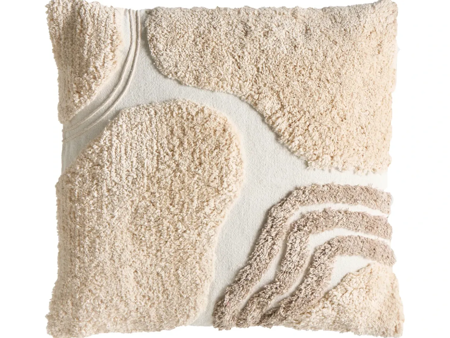 Sæt med 3 dekorative puder ALSTONIA Bomuld 30 x 50 cm 45 x 45 cm Beige Abstraktmønster