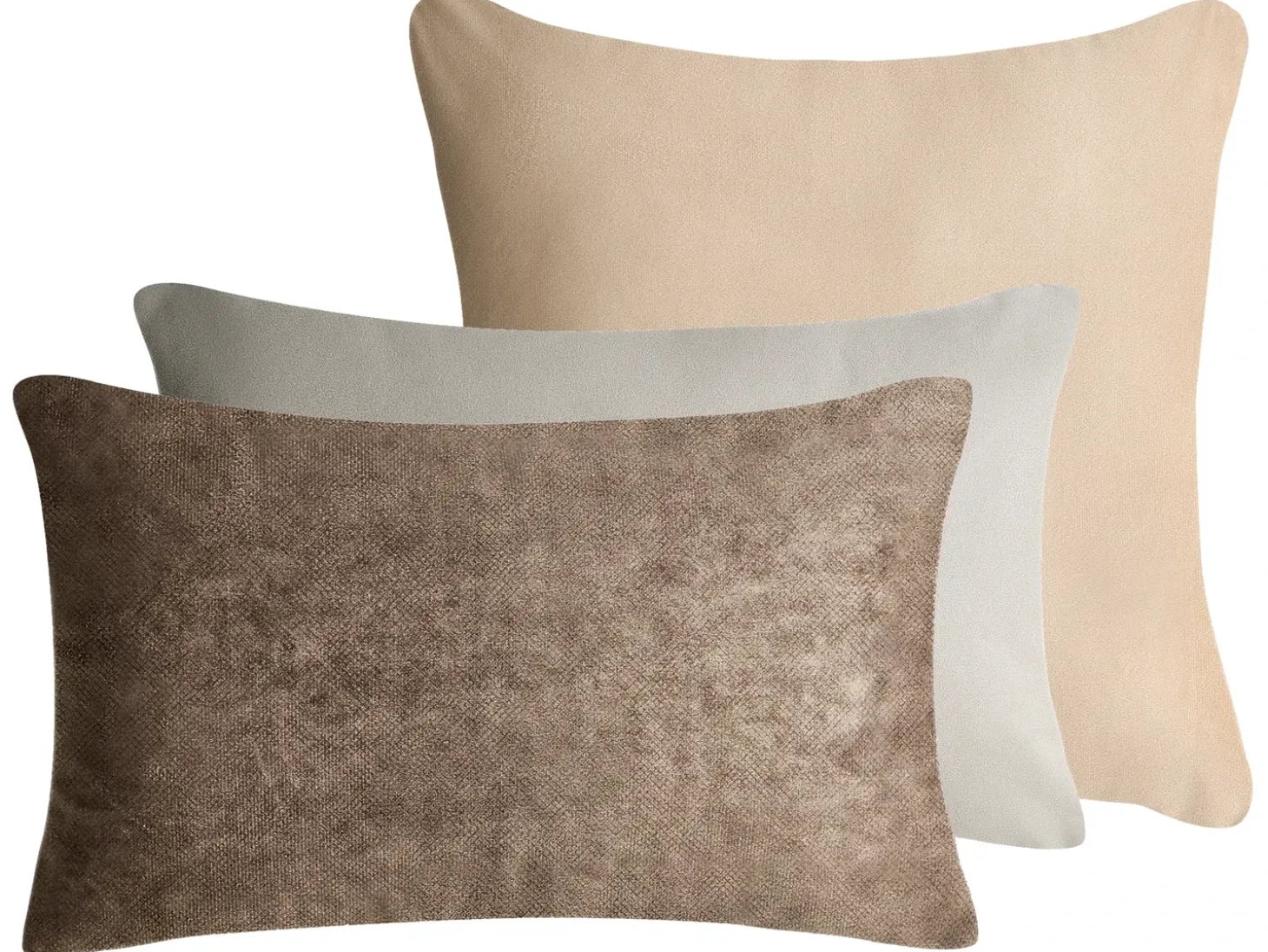 Sæt med 3 dekorative puder VATICA Velour 30 x 50 cm 45 x 45 cm Multifarvet Ensfarvet