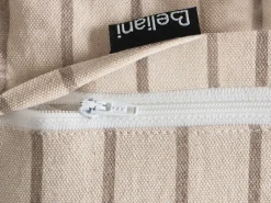 Sæt med 3 dekorative puder MYRISTICA Bomuld 30 x 50 cm 45 x 45 cm Beige Blomstermønster
