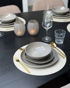 Sæt med 4 desserttallerkener COSTMARY Stentøj Grå