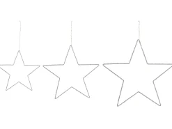 Sæt med 3 hængende dekorationer LED KUNNARI Stjerne 50/40/30 cm Sølv