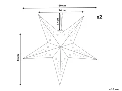 Sæt med 2 hængende dekorationer LED MOTTI Stjerne 60 cm Rød