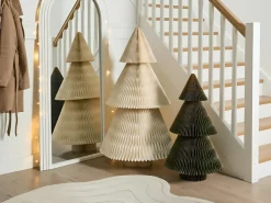 Sæt med 2 juledekorationer VEFSNA Juletræ 90/122 cm Beige/Grøn