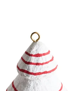 Sæt med 12 julepynt til juletræet GIDEALVEN Papmaché Rød/Hvid
