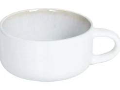 Sæt med 4 kopper med underkopper SESAME Stentøj Cremehvid