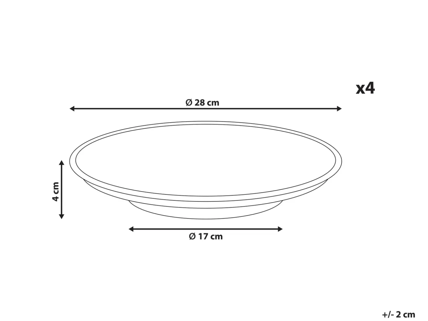 Sæt med 4 middagstallerkener THYME Stentøj Mørkegrøn