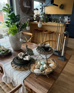 Sæt med 4 middagstallerkener THYME Stentøj Mørkegrøn