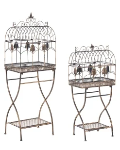 Sæt med 2 reoler SICILY Metal 122/90 cm 43/37 cm Sort