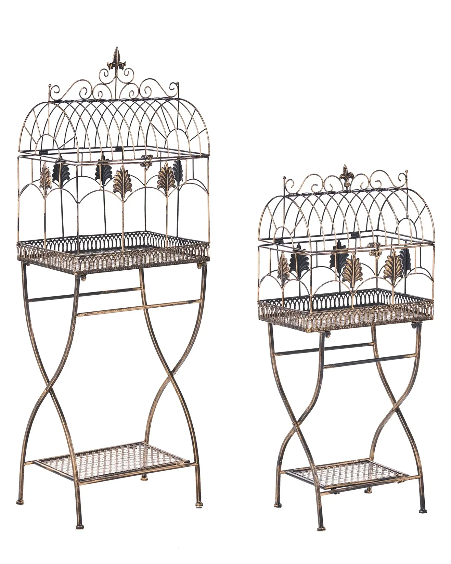 Sæt med 2 reoler SICILY Metal 122/90 cm 43/37 cm Sort