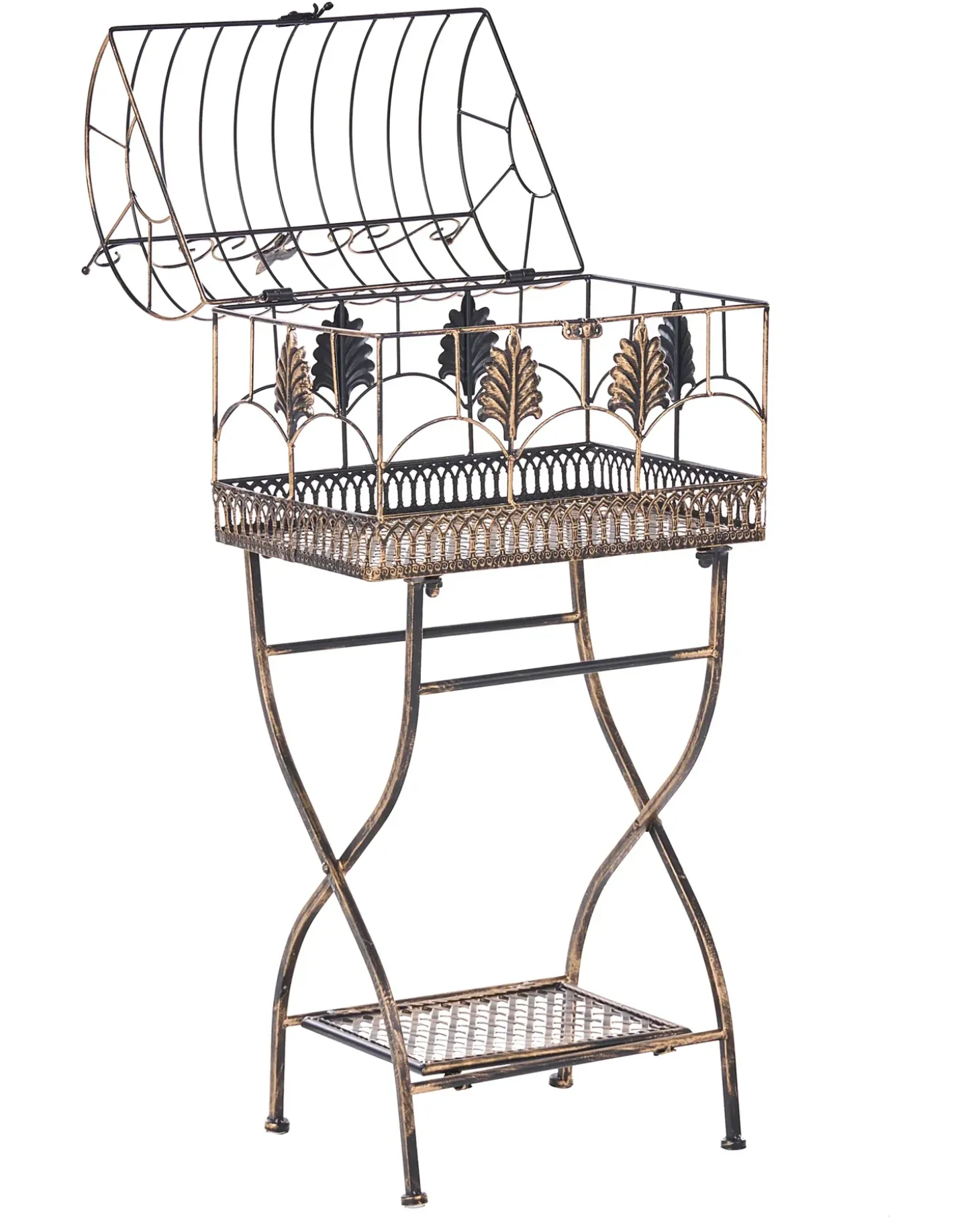 Sæt med 2 reoler SICILY Metal 122/90 cm 43/37 cm Sort