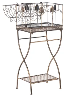 Sæt med 2 reoler SICILY Metal 122/90 cm 43/37 cm Sort