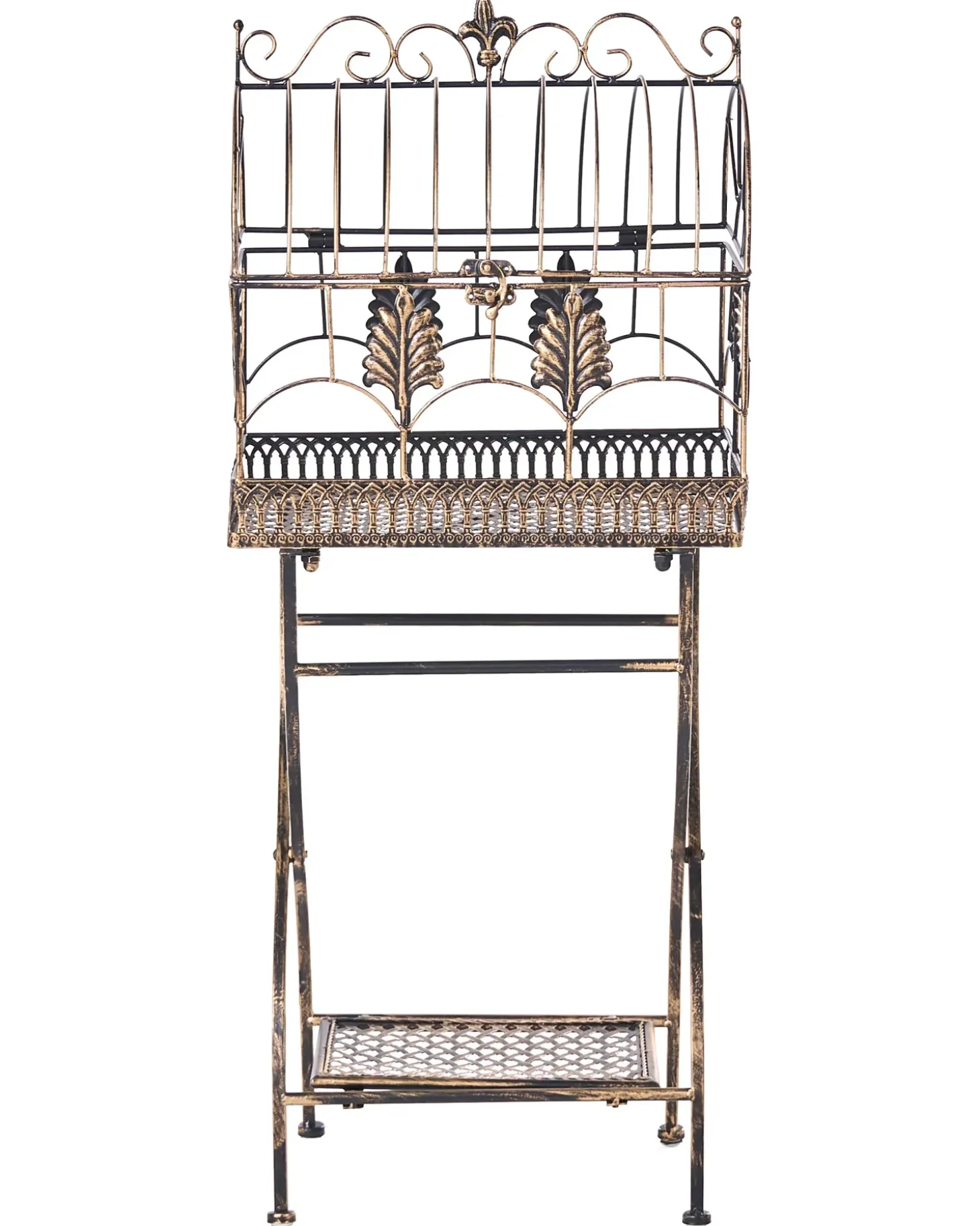 Sæt med 2 reoler SICILY Metal 122/90 cm 43/37 cm Sort