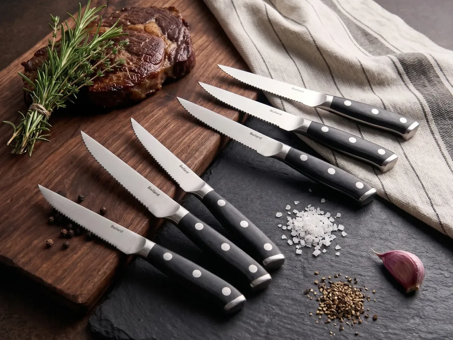 Sæt med 6 steakknive TOYAMA Sort