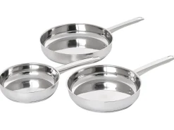 Sæt med 3 stegepander PRIMECOOK Rustfrit stål Sølv