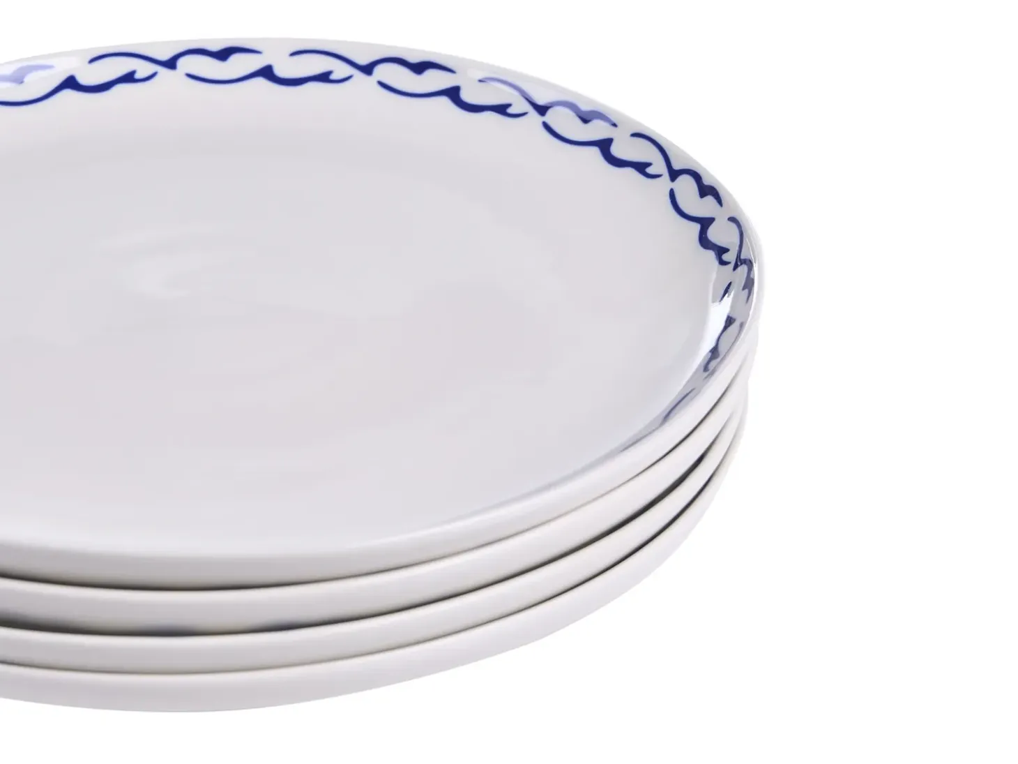 Sæt med 12 stykker service AMCHUR Porcelæn Hvid/blå