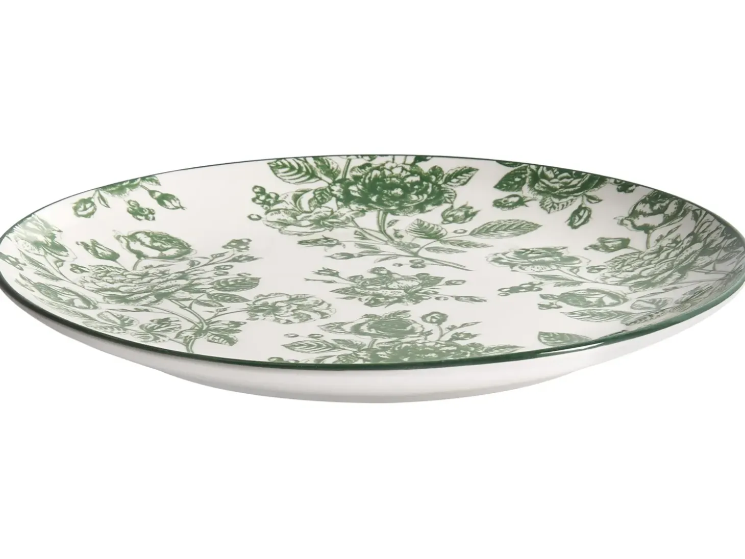 Sæt med 24 stykker service BASIL Porcelæn Grøn