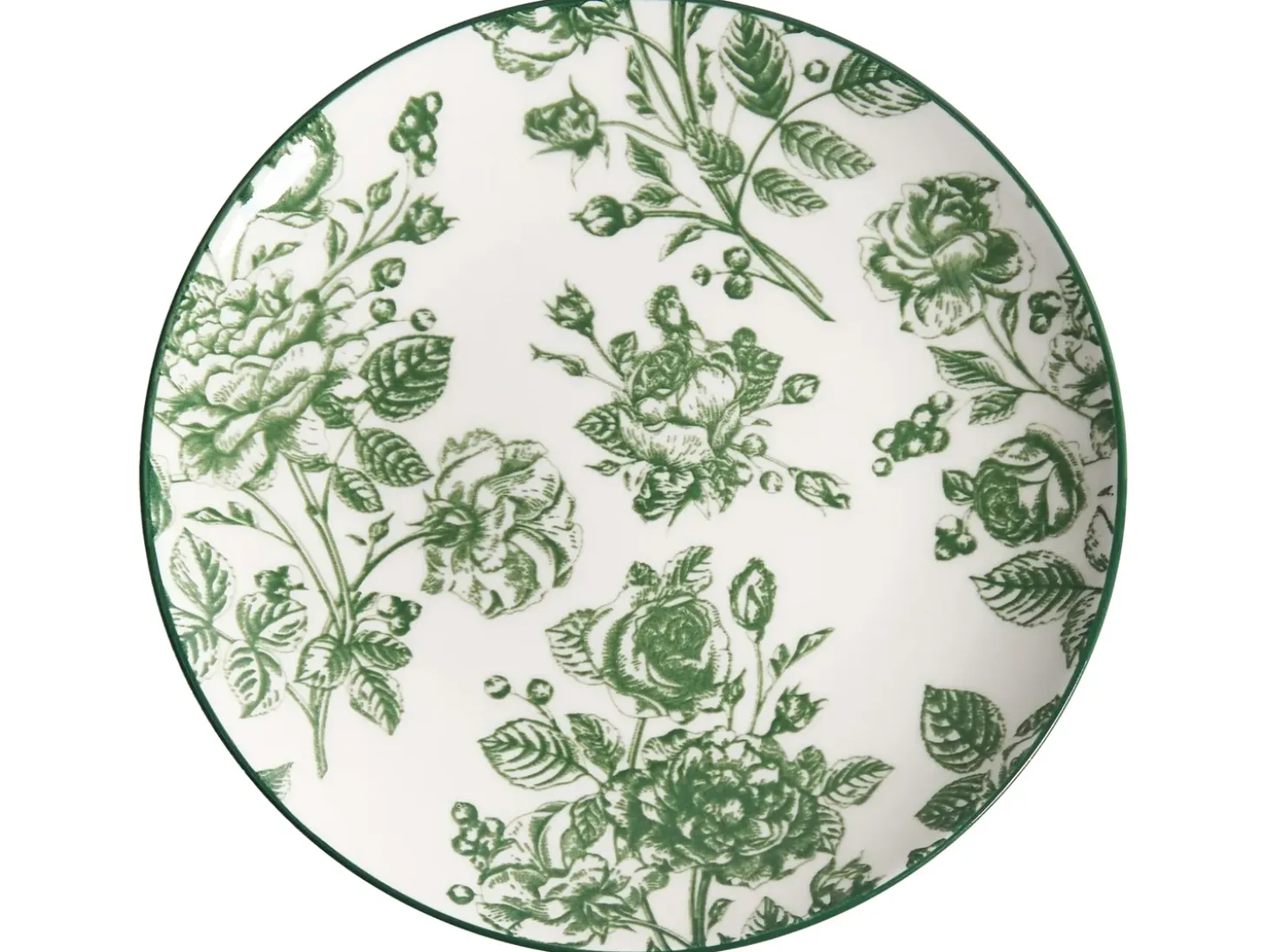 Sæt med 24 stykker service BASIL Porcelæn Grøn