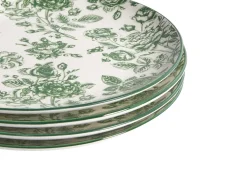 Sæt med 24 stykker service BASIL Porcelæn Grøn