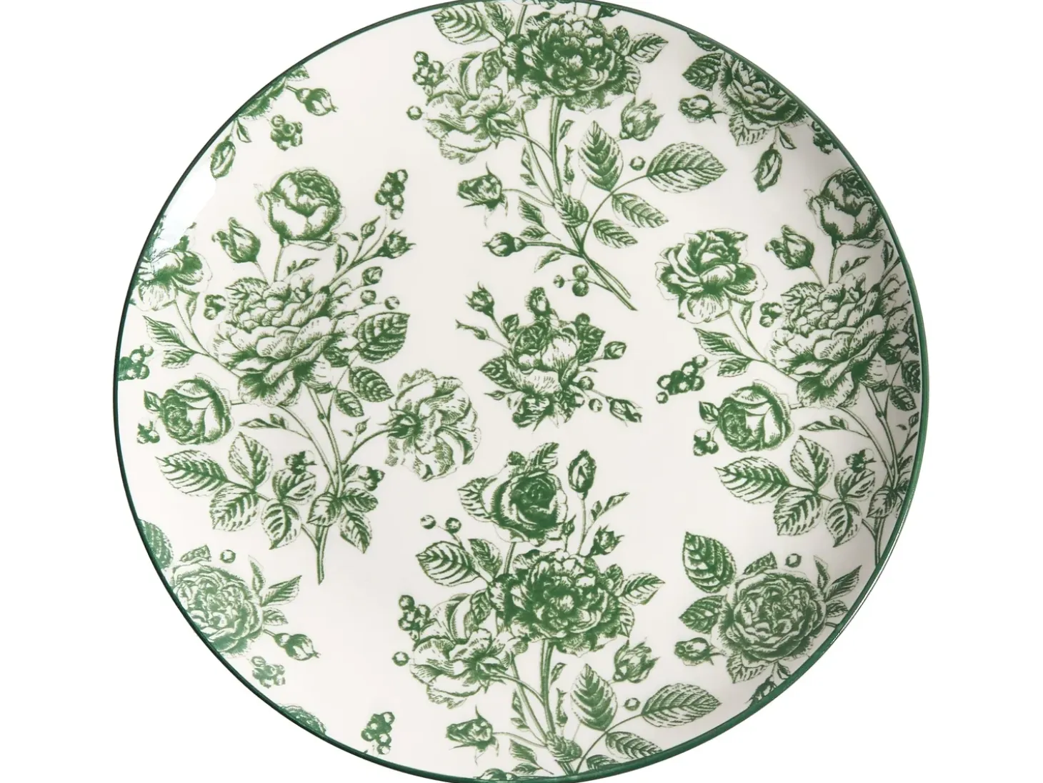 Sæt med 24 stykker service BASIL Porcelæn Grøn