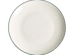 Sæt med 12 stykker service CUMIN Porcelæn Off-white/ Grøn