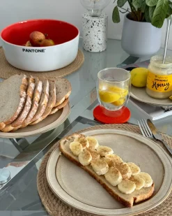 Sæt med 12 stykker service CHIVES Stentøj Lys Beige