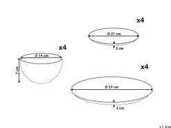 Sæt med 12 stykker service CHILI Porcelæn Hvid