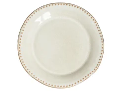Sæt med 12 stykker service CHERVIL Stentøj Lys Beige