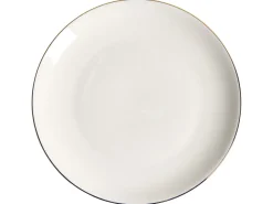 Sæt med 12 stykker service CUMIN Porcelæn Off-White/ Guld
