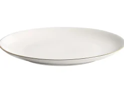 Sæt med 12 stykker service CUMIN Porcelæn Off-White/ Guld